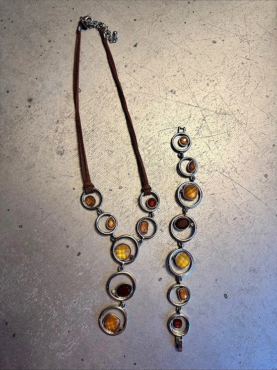 Lia Sophia Jewelry - Lia Sophia Amber-Tone Pendant Necklace & Bracelet Set